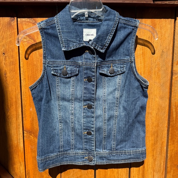 Cherokee Jackets & Blazers - Cherokee Sleeveless Denim Vest Jacket - Classic Blue - XL/TG (14-16)